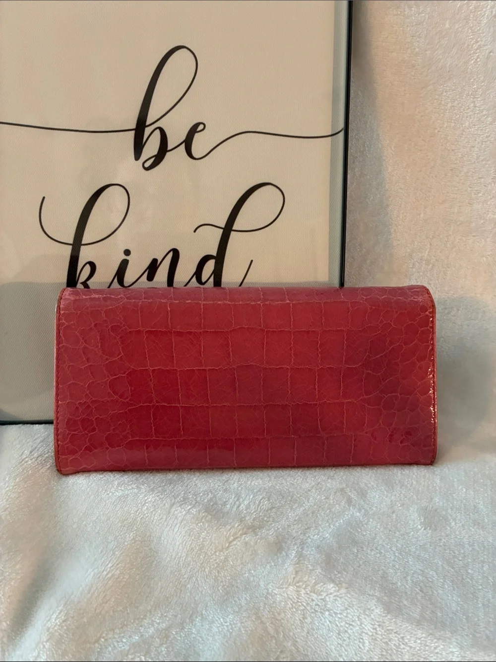 Miu Miu Pink Croc-Embossed Continental Wallet.Minor Callouts on edges/see photos